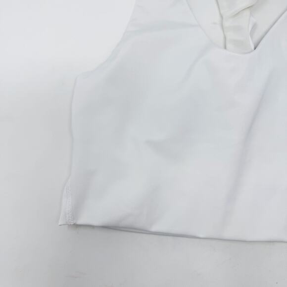 Spanx Small S White Longline Medium Impact Sports Bra Racerback Scoop Neck - Picture 4 of 9